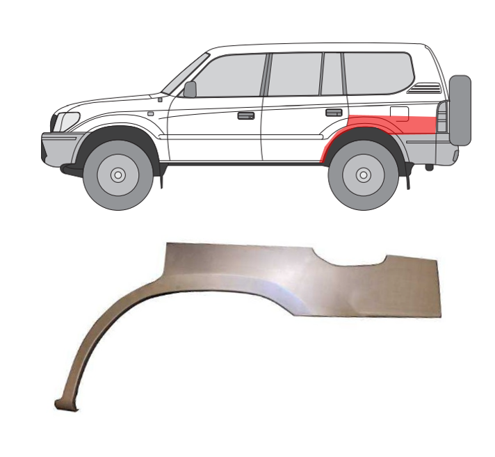 Toyota Land Cruiser (96-) Galinė arka (kairė), Galinės arkos, 81778315, 5903107116306, Toyota Land Cruiser galinė arka, Galinės arkos