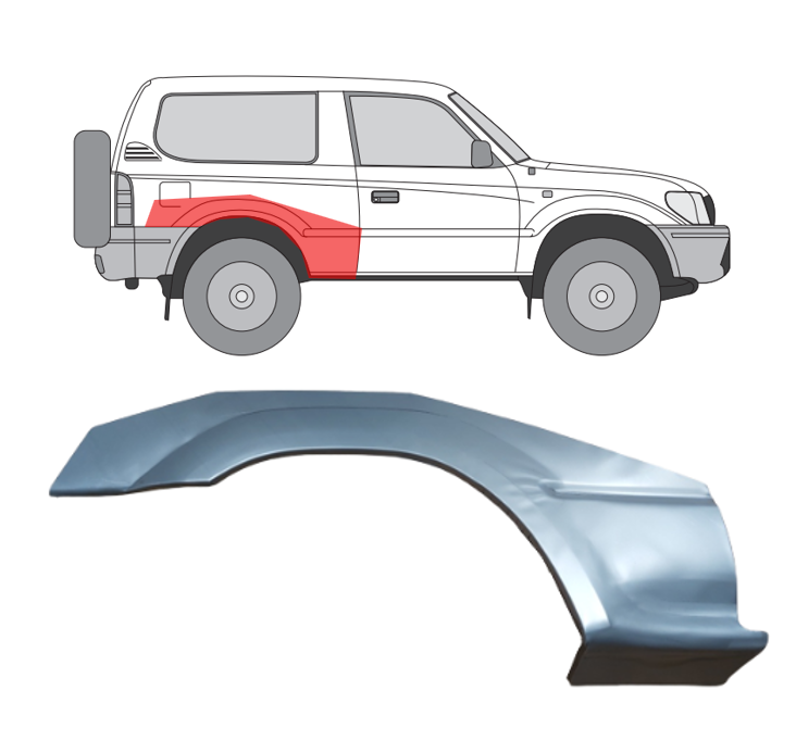 Toyota Land Cruiser (96-) Galinė arka (3 durų, dešinė), Toyota Land Cruiser 1996- 2003 Galinė arka