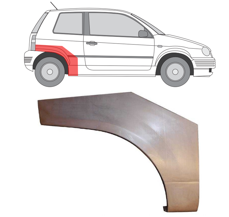 Lupo/ Arosa (98-) Arka (dešinė), Galinės arkos, Seat Arosa galinė arka, VW Lupo galinė arka, 67058451, 5903107069633, Galinės arkos, Seat Arosa galinė arka, VW Lupo galinė arka, 67058451, 5903107069633