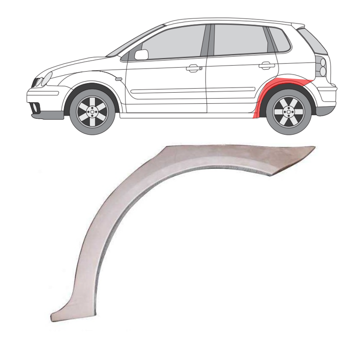 VW Polo (01-) Arka (kairė), Galinės arkos, VW Polo galinė arka, 95268351, 5903107069657, Galinės arkos, VW Polo galinė arka