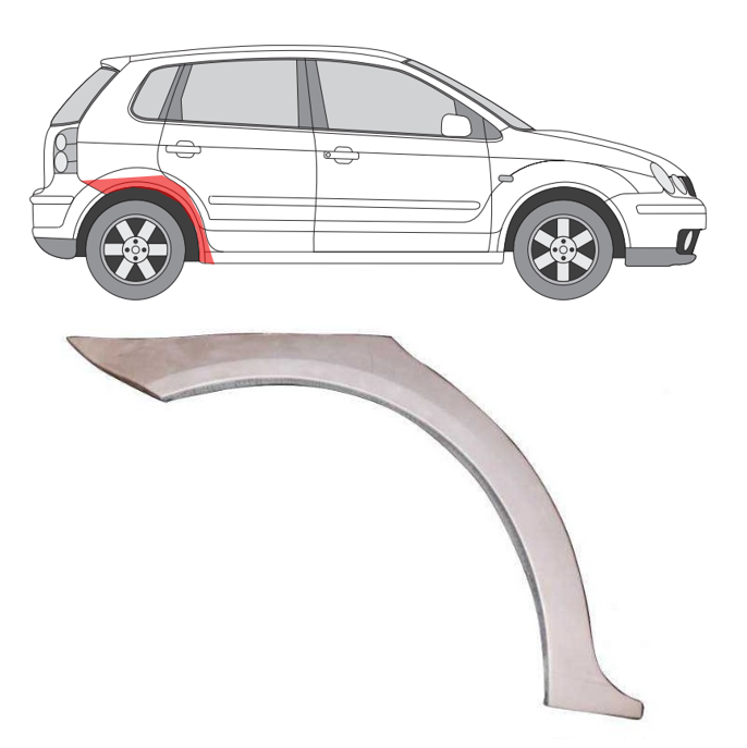 VW Polo (01-) Arka (dešinė), Galinės arkos, VW Polo galinė arka, 95268451, 5903107069664, Galinės arkos, VW Polo galinė arka