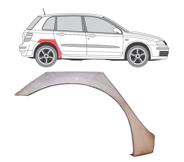 Fiat Stilo (01-) Galinė arka (5D, dešinė), Galinės arkos, Fiat Stilo galinė arka, 30308451, 5901532932584, Galinės arkos, Fiat Stilo galinė arka, 30308451, 5901532932584