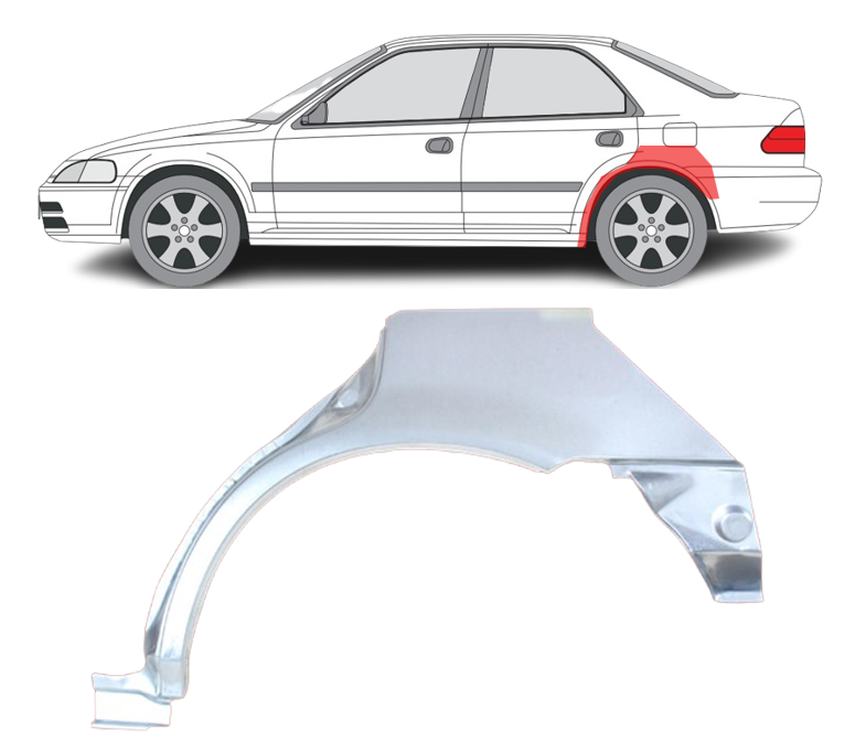 Honda Civic (95-) Arka (4D, kairė), Galinės arkos, Honda Civic galinė arka, 381083-4, 945131, 2527147, 5901532094497, Galinės arkos, Honda Civic galinė arka, 381083-4, 945131, 2527147, 5901532094497