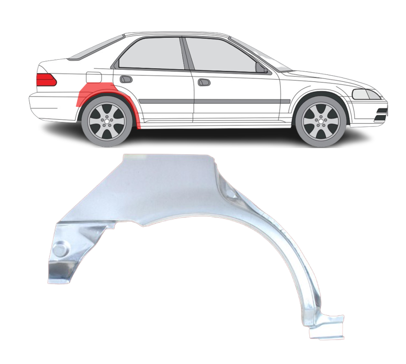 Honda Civic (95-) Arka (4D, dešinė), Galinės arkos, Honda Civic galinė arka, 381084-4, 945132, 2527148, 5901532094527, Galinės arkos, Honda Civic galinė arka