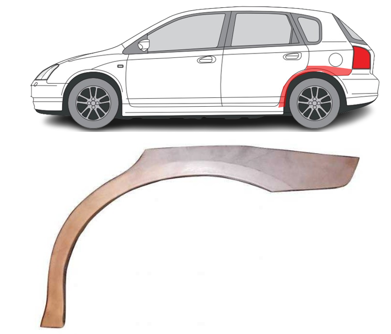 Honda Civic (01-) Arka (H/B, 5D, kairė), Galinės arkos, Honda Civic galinė arka, 38258325, 5901532917734, Galinės arkos, Honda Civic galinė arka