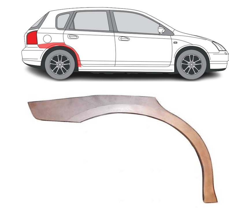 Honda Civic (01-) Arka (H/B, 5D, dešinė), Galinės arkos, Honda Civic galinė arka, 38258425, 5901532917727, Galinės arkos, Honda Civic galinė arka