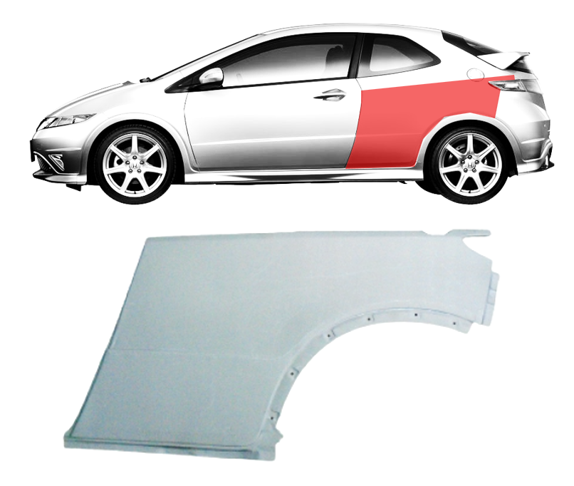 Honda Civic (06-) Galinė arka (3D, kairė), 382983-3, Honda Civic (2006- 2011) Galinė arka, 382983-3, Honda Civic (2006- 2011) Galinė arka