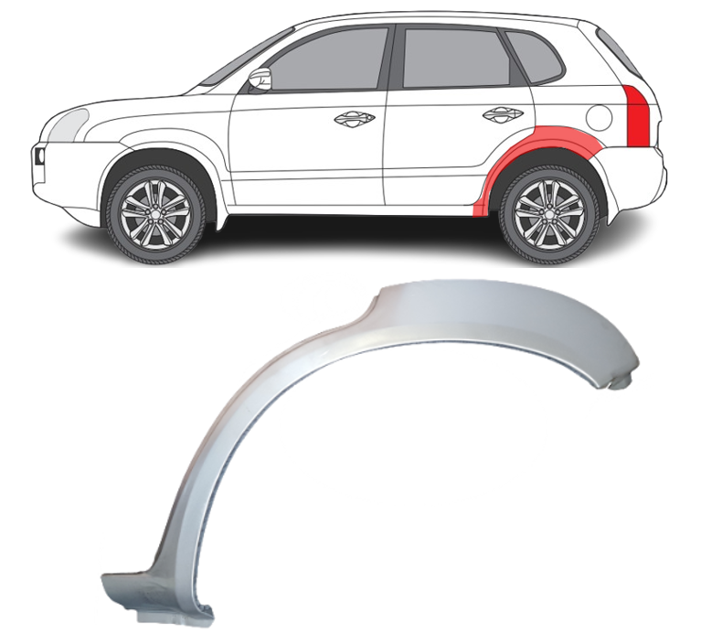 Hyundai Tucson (04-) Galinė arka (kairė), 40478351, Hyundai Tucson (2004- 2009) Galinė arka