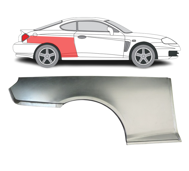 Hyundai Coupe/Tiburon (02-) Galinė arka (dešinė), Hyundai Coupe/Tiburon (2002- 2009) Galinė arka, 405784-5, Hyundai Coupe/Tiburon (2002- 2009) Galinė arka