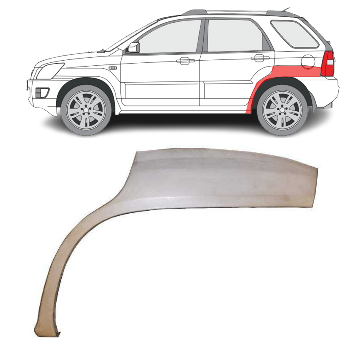 Kia Sportage (04-) Galinė arka (kairė), Galinės arkos, 41038315, 5903107116023, Kia Sportage galinė arka, Galinės arkos