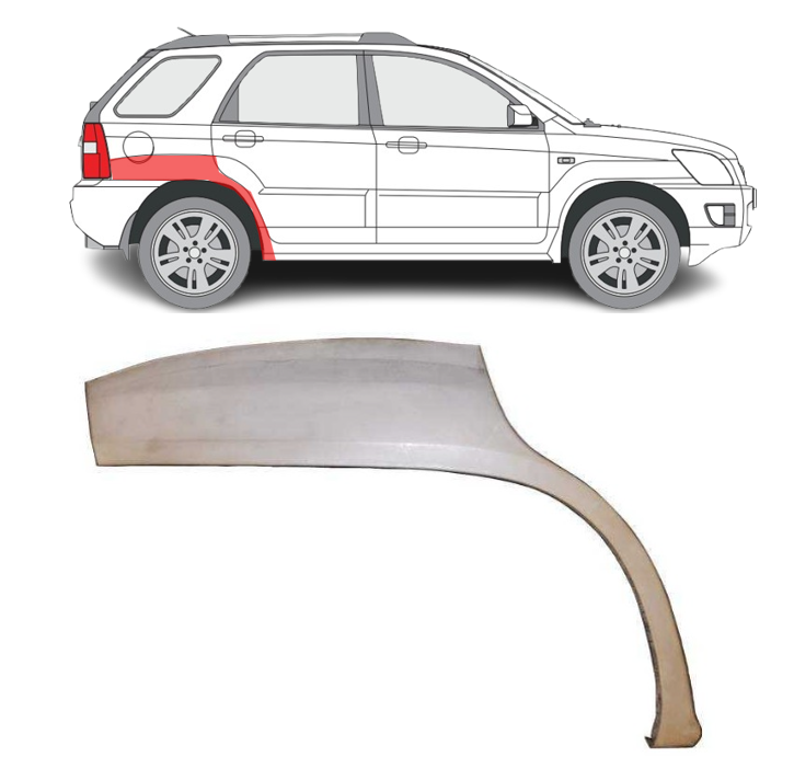 Kia Sportage (04-) Galinė arka (dešinė), Galinės arkos, Kia Sportage galinė arka, 41038415, 5903107116030, Galinės arkos