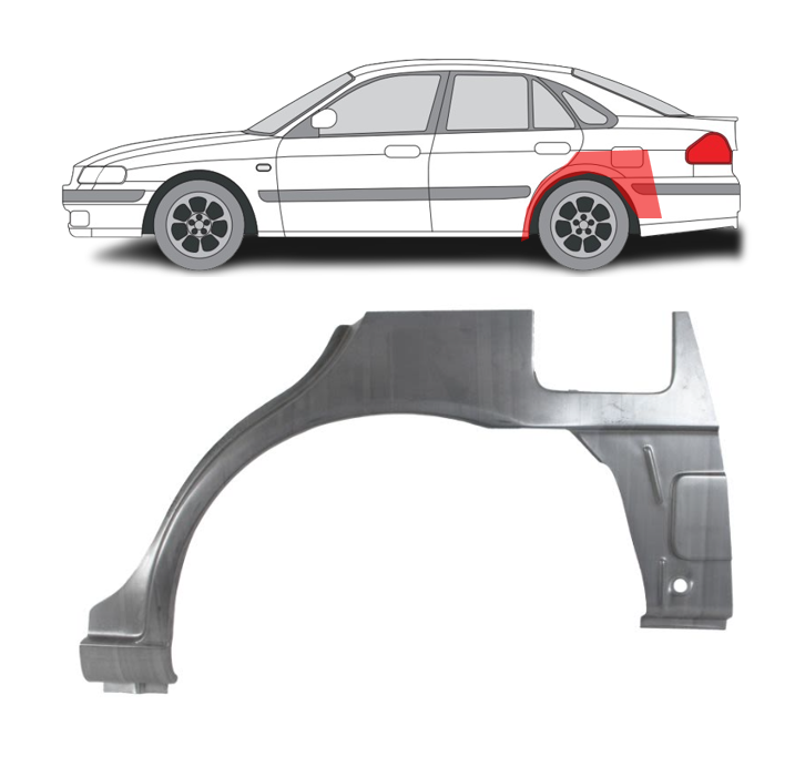 Mazda 626 (97-) Galinė arka (4D, kairė), Galinės arkos, 451783-5, 926131, 2752147, 5901532111606, Mazda 626 galinė arka, Galinės arkos, 451783-5, 926131, 2752147, 5901532111606, Mazda 626 galinė arka