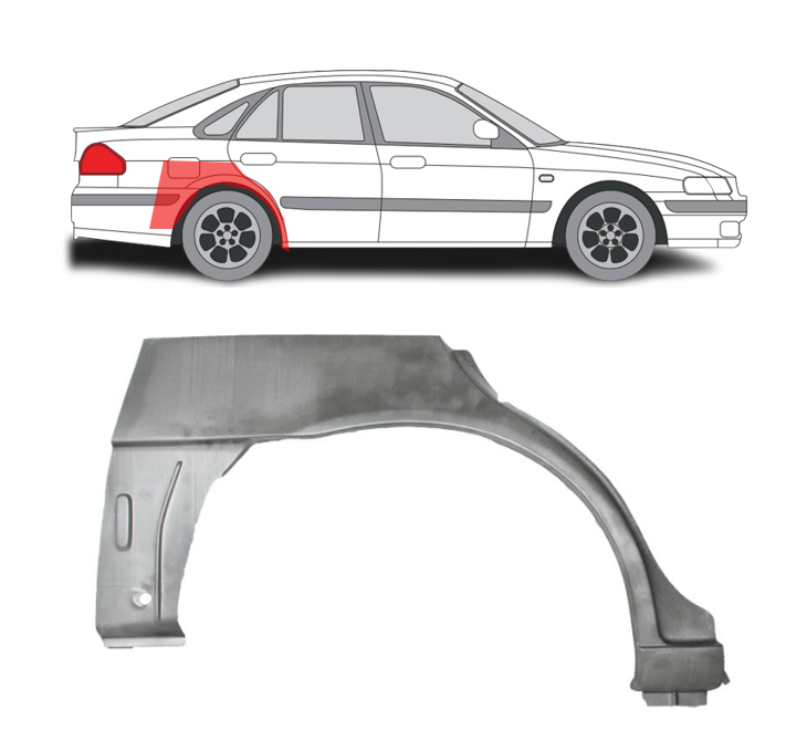 Mazda 626 (97-) Galinė arka (4D, dešinė), Galinės arkos, Mazda 626 galinė arka, 451784-5, 926132, 2752148, 5901532111620, Galinės arkos, Mazda 626 galinė arka, 451784-5, 926132, 2752148, 5901532111620