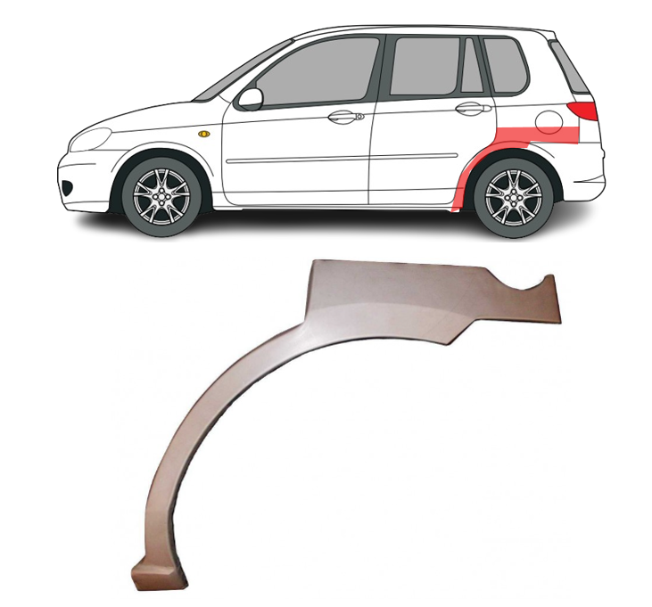 Mazda 2 (03-) Galinė arka (kairė), Galinės arkos, 45328315, 5903107077195, Mazda 2 Galinė arka, Galinės arkos