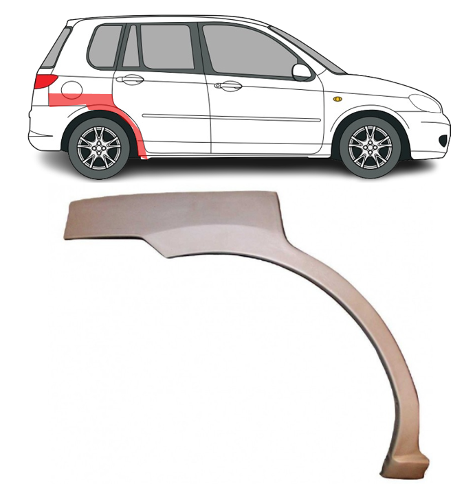 Mazda 2 (03-) Galinė arka (dešinė), Galinės arkos, Mazda 2 Galinė arka, 45328415, 5903107077201, Galinės arkos