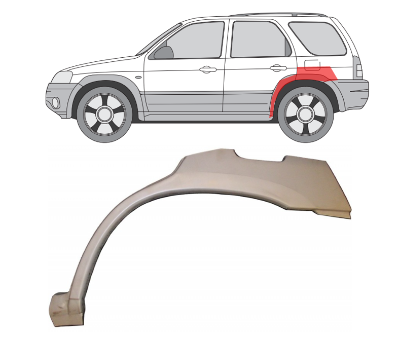 Mazda Tribute (01-) Galinė arka (kairė), Galinės arkos, Mazda Tribute galinė arka, Galinės arkos, Mazda Tribute galinė arka