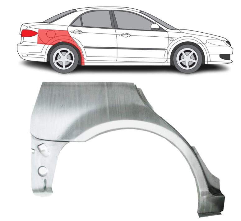 Mazda 6 (02-) Arka (4/5D, dešinė), Galinės arkos, Mazda 6 galinė arka, 451984-5, 932132, 2754148, 5901532112207, Galinės arkos, Mazda 6 galinė arka, 451984-5, 932132, 2754148, 5901532112207