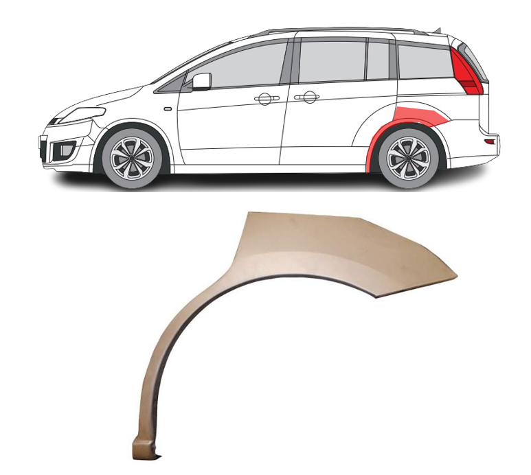 Mazda 5 (05-) Arka (kairė), Galinės arkos, Mazda 5 arka, 45508315, 5903107077225, Galinės arkos