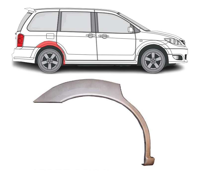 Mazda MPV (99-) Arka (dešinė), Galinės arkos, Mazda MPV galinė arka, 45798415, 5903107077249, Galinės arkos