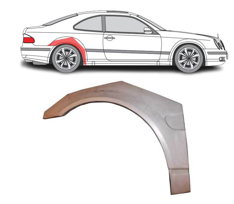 MB W208 (97-) Galinė arka (dešinė), Galinės arkos, MB W208 Galinė arka, 50048415, 5903107077256, Galinės arkos, MB W208 Galinė arka