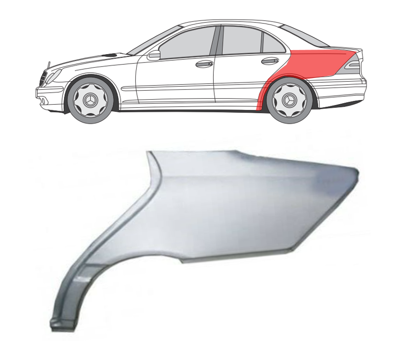 MB W203 (00-) Galinis sparnas (SED, kairė), Galiniai sparnai, 500383-1, 5901532825190, MB W203 Galinis sparnas, Galiniai sparnai, 500383-1, 5901532825190, MB W203 Galinis sparnas