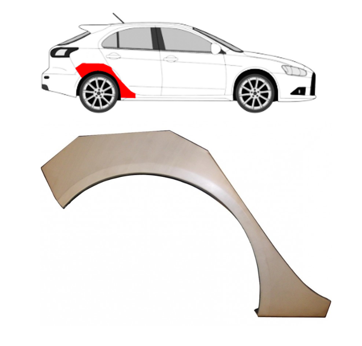 Mitsubishi Lancer (07-) Galinė arka (HB, dešinė), Mitsubishi Lancer (2007- 2015) Galinė arka, 52348451