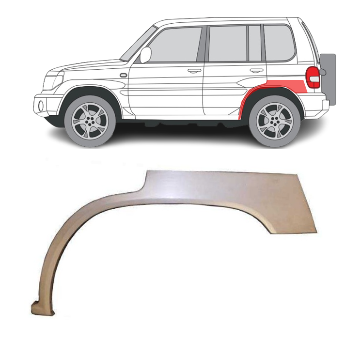 Mitsubishi Pajero Pinin (98-) Galinė arka (5D, kairė), Galinės arkos, Mitsubishi Pajero Pinin galinė arka, 52698315, 5903107116177, Galinės arkos, Mitsubishi Pajero Pinin galinė arka, 52698315, 5903107116177