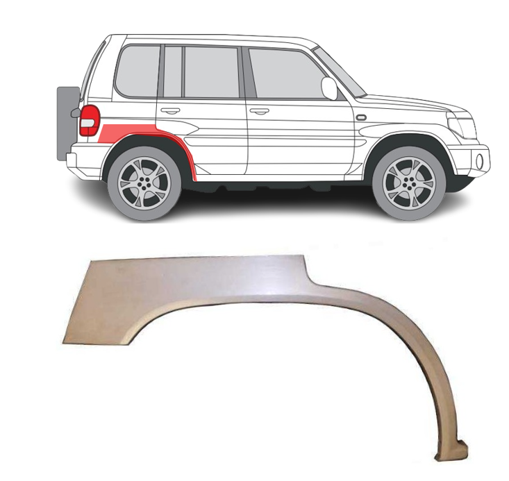 Mitsubishi Pajero Pinin (98-) Galinė arka (5D, dešinė), Galinės arkos, Mitsubishi Pajero Pinin galinė arka, 52698415, 5903107116191, Galinės arkos, Mitsubishi Pajero Pinin galinė arka, 52698415, 5903107116191