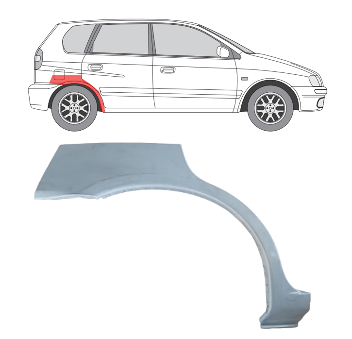 Mitsubishi Space Star (99-) Galinė arka (dešinė), Mitsubishi Space Star 1999- 2005 Galinė arka