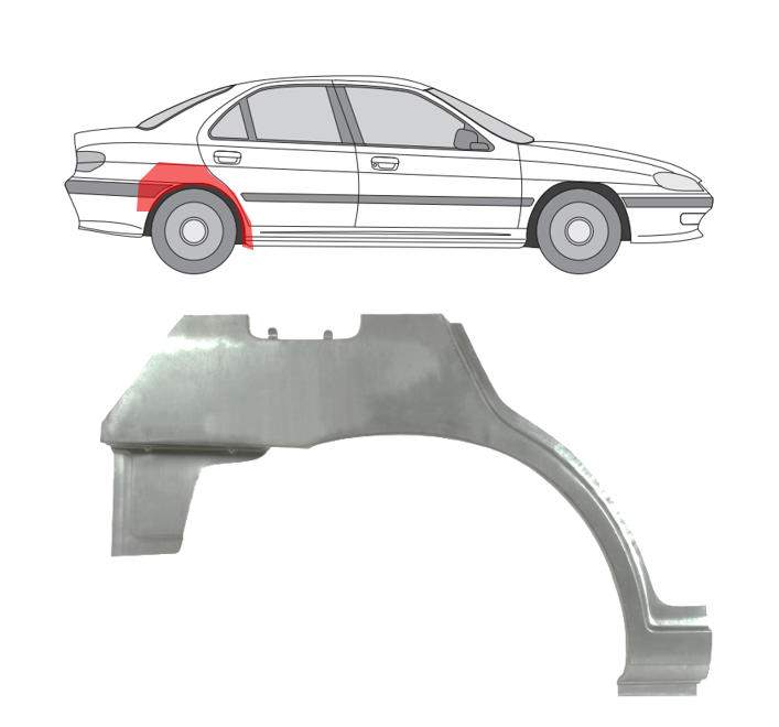 Peugeot 406 (95-) Arka (dešinė), Galinės arkos, Peugeot 406 galinė arka, 574684-5, Galinės arkos