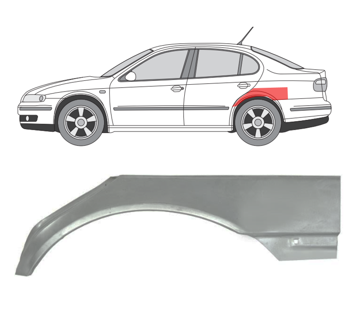 Leon/Toledo (99-) Arka (kairė), Galinės arkos, 672283-5, 5901532184327, Seat Leon galinė arka, Seat Toledo galinė arka, Galinės arkos