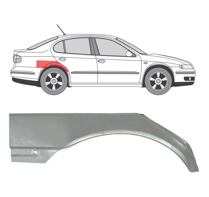 Leon/Toledo (99-) Arka (dešinė), Galinės arkos, Seat Leon galinė arka, Seat Toledo galinė arka, 672284-5, 5901532184334, Galinės arkos