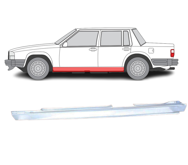 Volvo 700/900 (81-) Slenkstis (4D, kairė), slenksčiai, 1380023, 5927103, 5901532210309, Volvo Seria 900 slenkstis, Volvo seria 700 slenkstis, slenksčiai, 1380023, 5927103, 5901532210309, Volvo Seria 900 slenkstis, Volvo seria 700 slenkstis