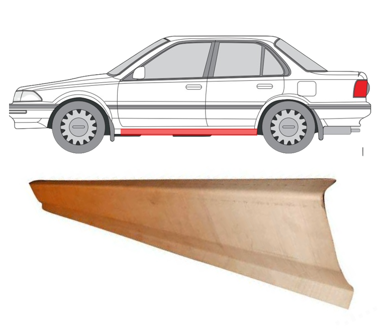 Toyota Corolla (87-) Slenkstis (K=D), slenksčiai, Toyota Corolla slenkstis, 810941-3, 5901532627596, slenksčiai, Toyota Corolla slenkstis
