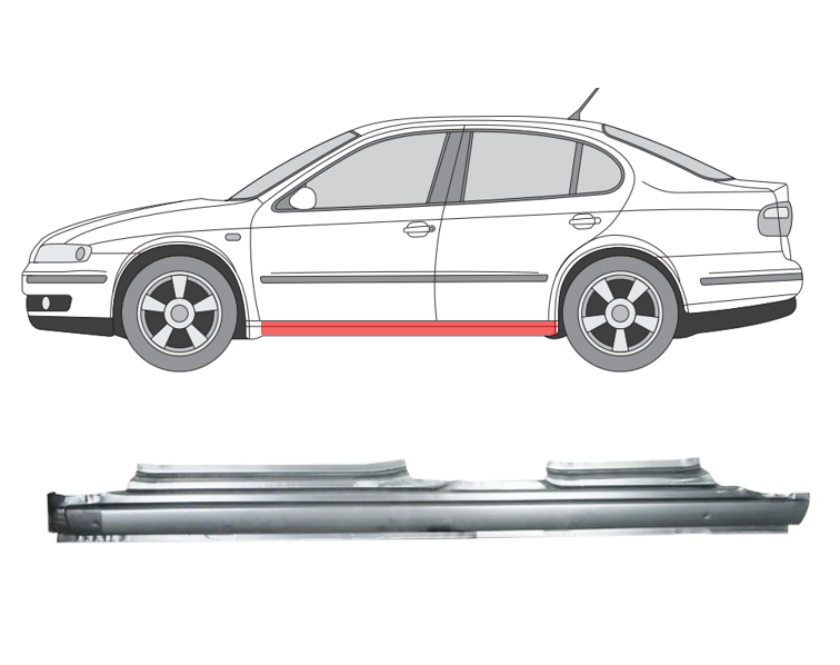 Leon/Toledo (99-) Slenkstis (kairė), slenksčiai, Seat Toledo slenkstis, 672241-1, 5901532184198, Seat Leon slenkstis, slenksčiai, Seat Toledo slenkstis, Seat Leon slenkstis