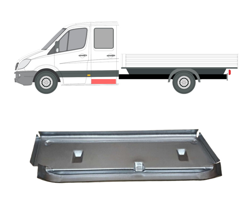 Sprinter/Crafter (06-) Dvigubos kabinos galinių durų laiptas (kairė), 