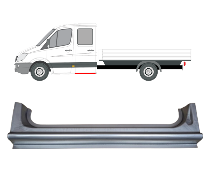 Sprinter/Crafter (06-) Dvigubos kabinos slenkstis (kairė), 49328, 71768
