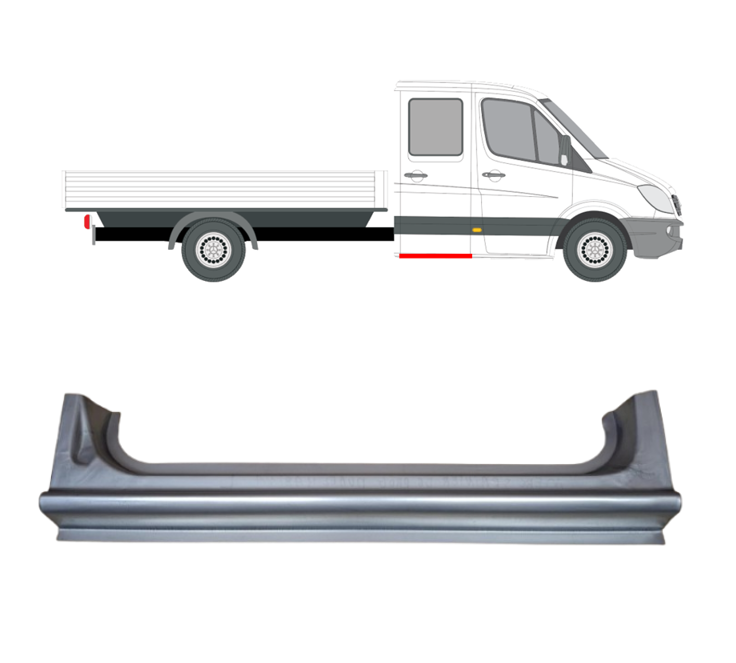 Sprinter/Crafter (06-) Dvigubos kabinos slenkstis (dešniė), 130813, 130814