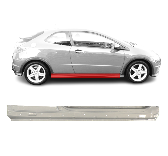 Honda Civic (06-) Slenkstis (3 durų, dešinė), Honda Civic (2006- 2011) Slenkstis, 382942, Honda Civic (2006- 2011) Slenkstis, 382942