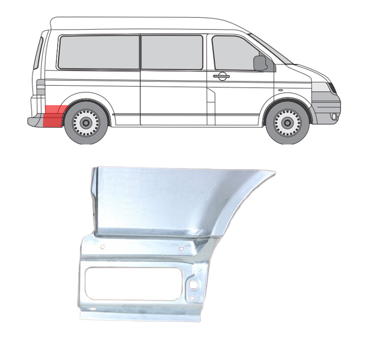 T5/Multivan (03-) Skarda už galinio rato (dešinė), 