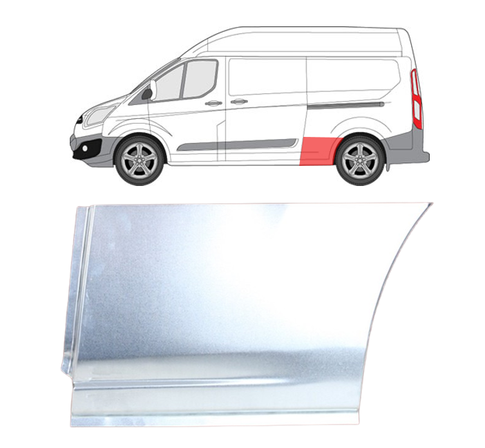 Ford Transit Custom (12-) Skarda prieš galinį ratą (kairė), 