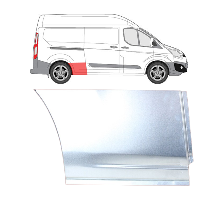 Ford Transit Custom (12-) Skarda prieš galinį ratą (dešinė), 