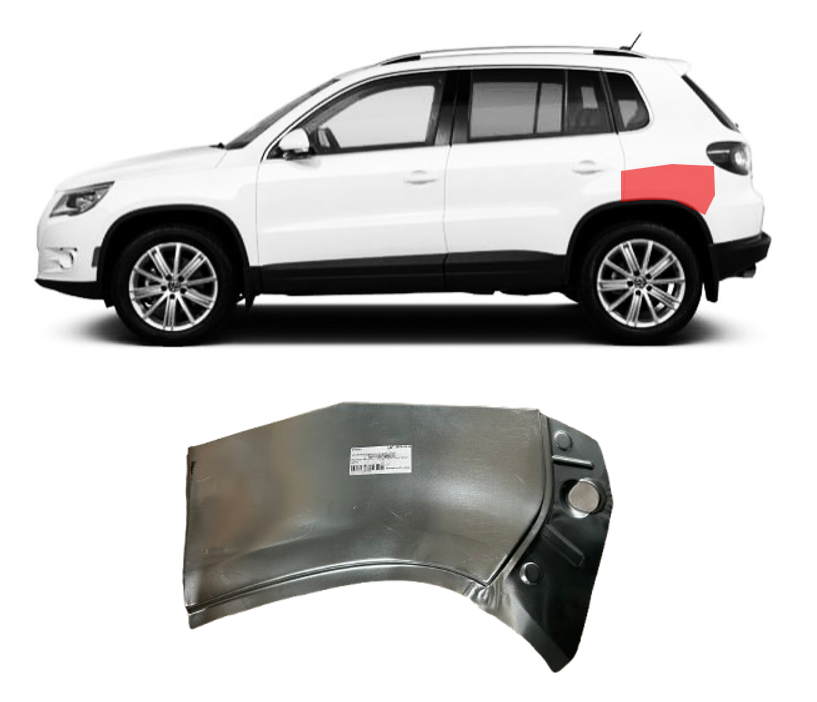 VW Tiguan (07-) Galinės arkos viršutinė dalis (kairė), 