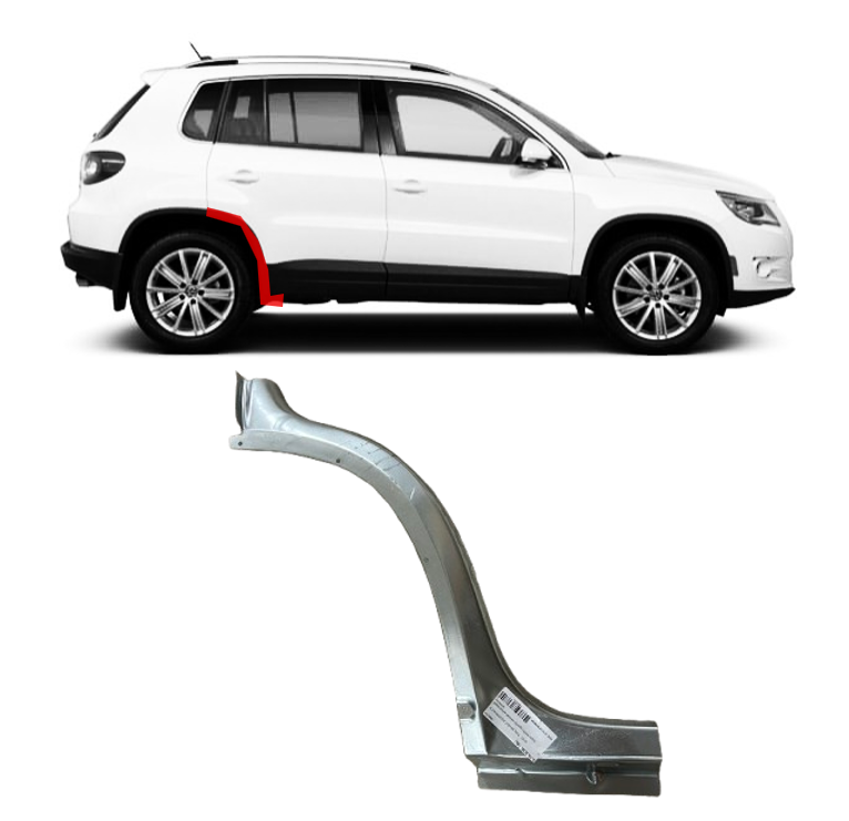 VW Tiguan (07-) Galinės arkos apatinė dalis (dešinė), 