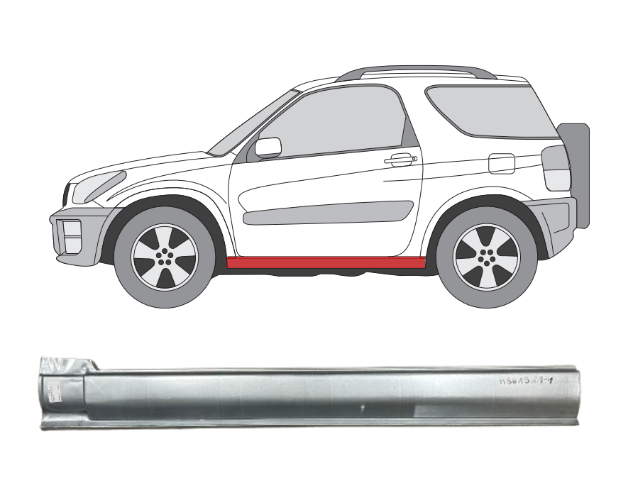 Toyota RAV4 (00-) Slenkstis (3 durų, kairė), 