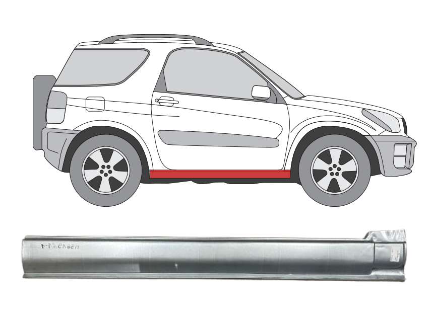 Toyota RAV4 (00-) Slenkstis (3 durų, dešinė), 