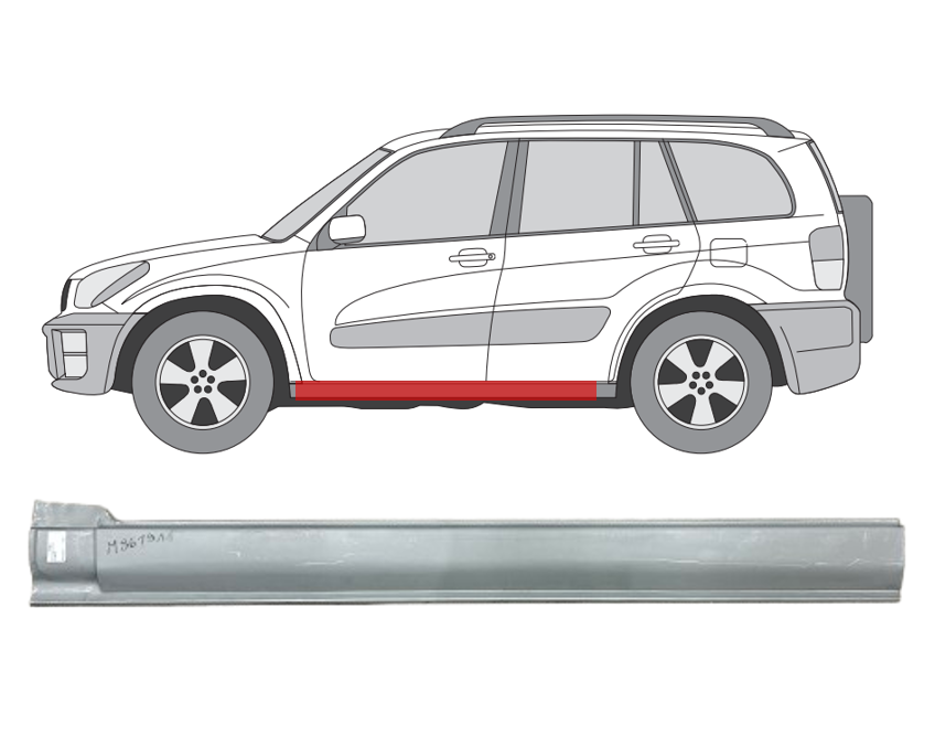 Toyota RAV4 (00-) Slenkstis (5 durų, kairė), 