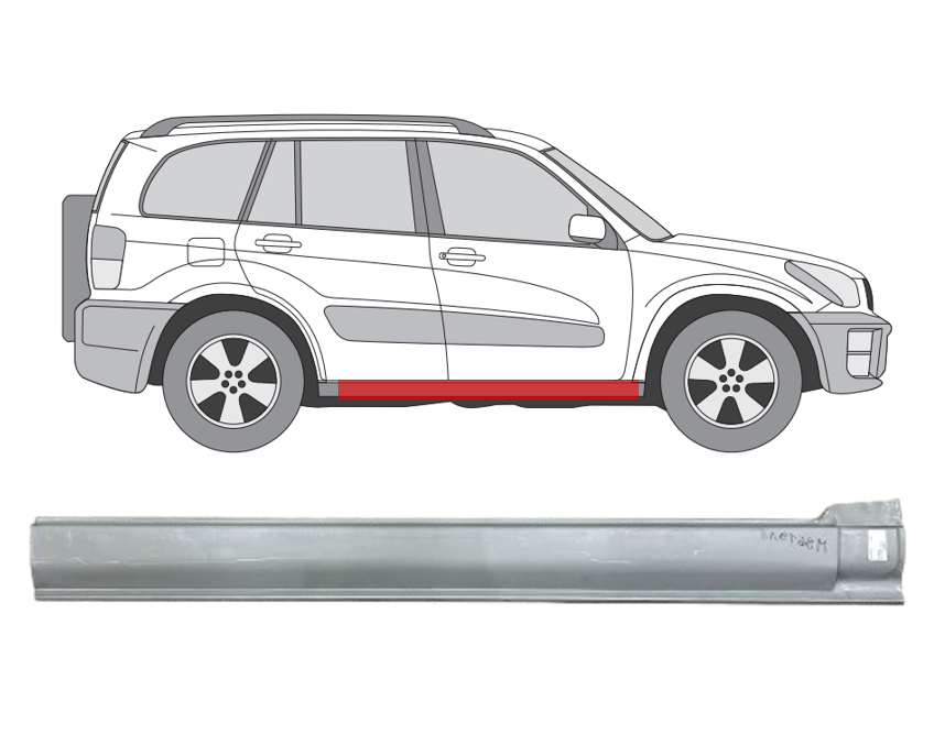 Toyota RAV4 (00-) Slenkstis (5 durų, dešinė), 