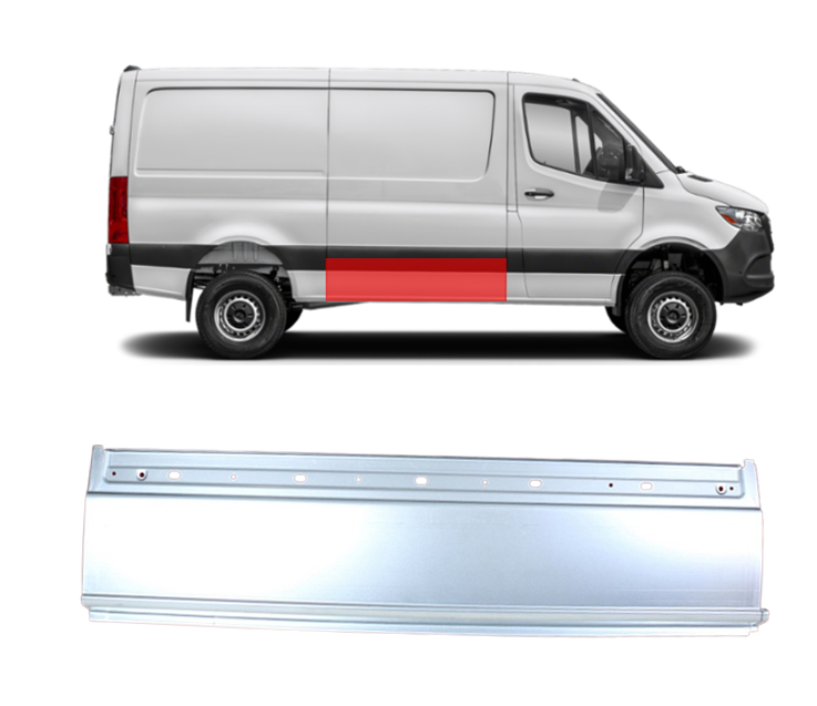MB Sprinter (18-) Šono skarda (Q, dešinė), A9106375701 (MERCEDES-BENZ), A 910 637 57 01 (MERCEDES-BENZ), 9106375701 (MERCEDES-BENZ)