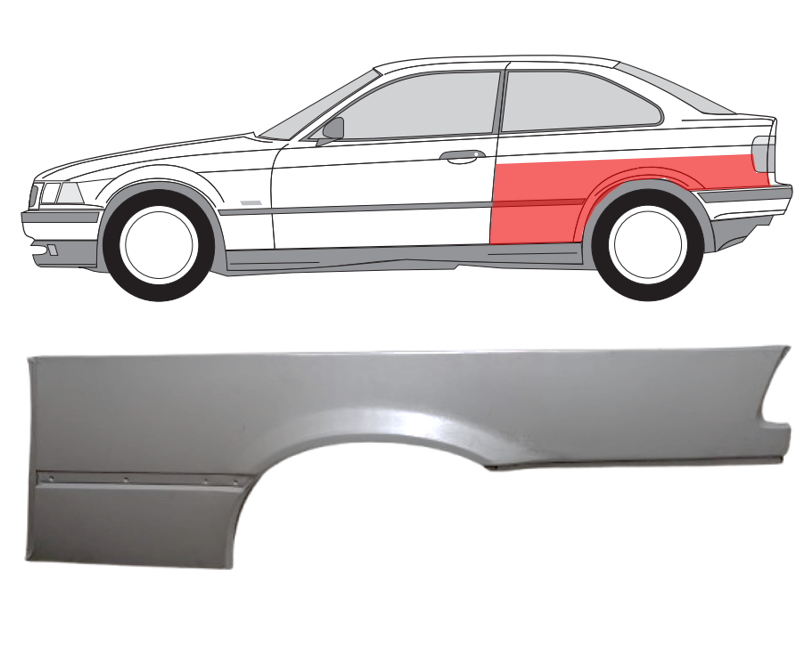 BMW 3 (90-) Galinis sparnas (Coupe, kairė), 